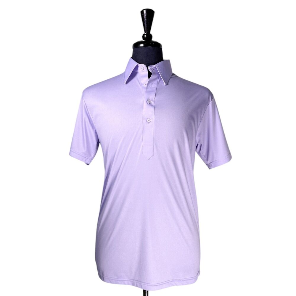 Collars & Co Mens Medium Purple Dress Collar Polo Shirt Short Sleeve Casual Golf